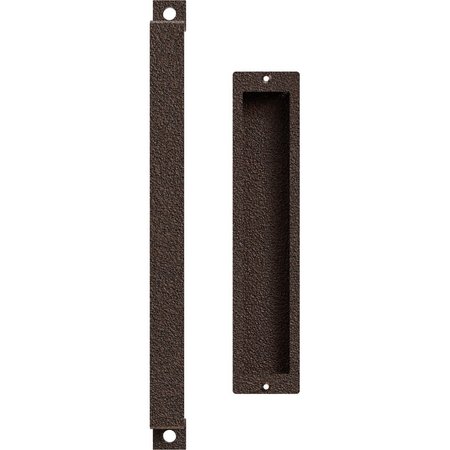 EKENA MILLWORK 16" Pull Handle & 12" Flush Pull for 2 1/4" Doors, Copper Vein GB6001PP5161CV